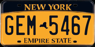 NY license plate GEM5467
