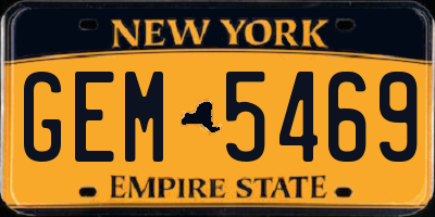NY license plate GEM5469
