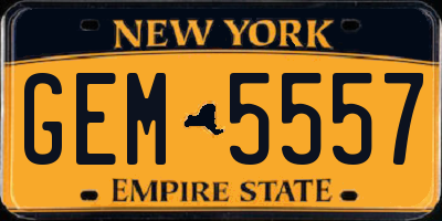 NY license plate GEM5557