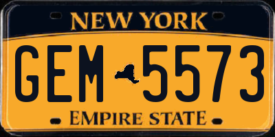 NY license plate GEM5573