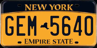 NY license plate GEM5640