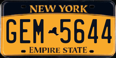 NY license plate GEM5644