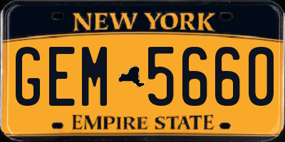 NY license plate GEM5660