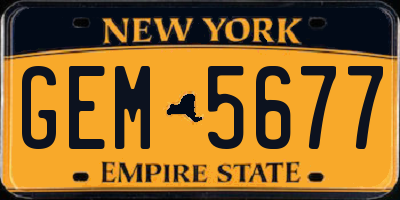 NY license plate GEM5677