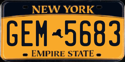 NY license plate GEM5683