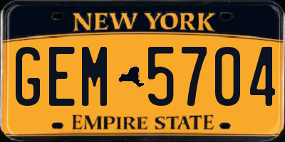 NY license plate GEM5704