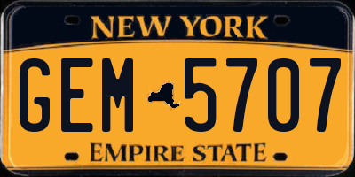 NY license plate GEM5707