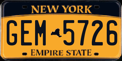 NY license plate GEM5726