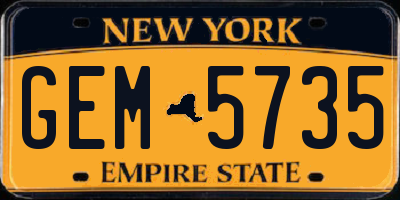 NY license plate GEM5735