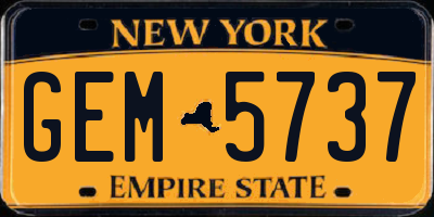 NY license plate GEM5737
