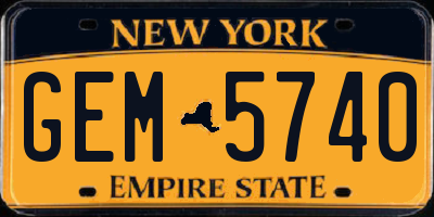 NY license plate GEM5740