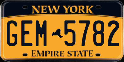 NY license plate GEM5782
