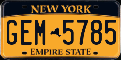 NY license plate GEM5785