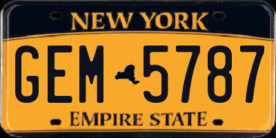 NY license plate GEM5787