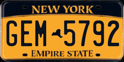 NY license plate GEM5792
