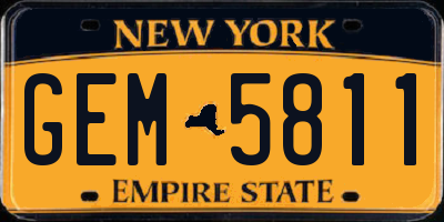 NY license plate GEM5811