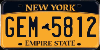 NY license plate GEM5812
