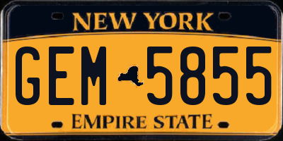 NY license plate GEM5855