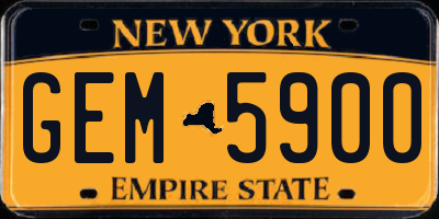 NY license plate GEM5900