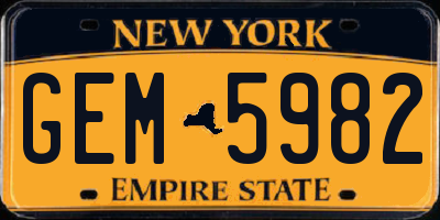 NY license plate GEM5982