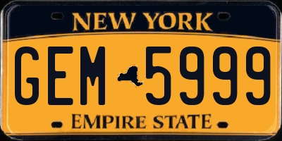 NY license plate GEM5999