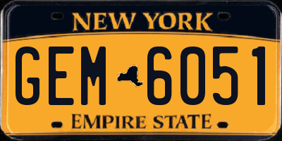 NY license plate GEM6051