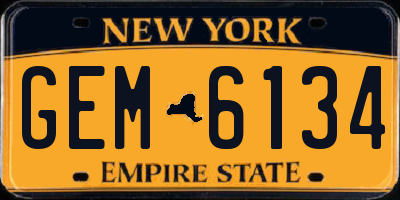 NY license plate GEM6134