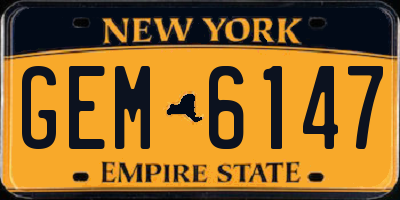 NY license plate GEM6147