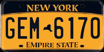NY license plate GEM6170