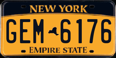 NY license plate GEM6176