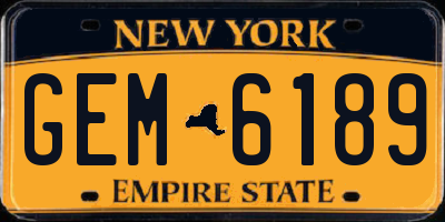 NY license plate GEM6189