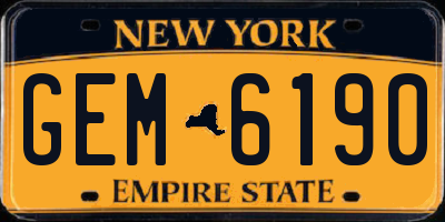 NY license plate GEM6190