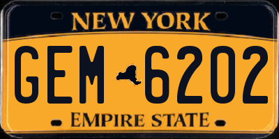NY license plate GEM6202