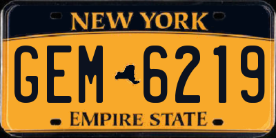 NY license plate GEM6219