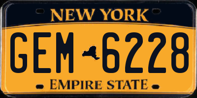 NY license plate GEM6228