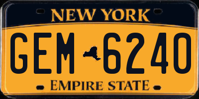 NY license plate GEM6240