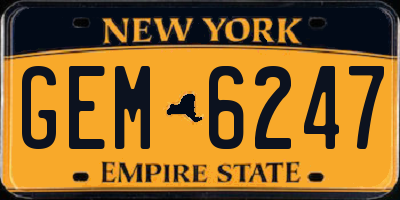 NY license plate GEM6247