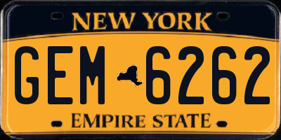 NY license plate GEM6262