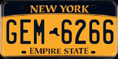 NY license plate GEM6266