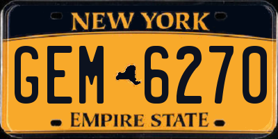 NY license plate GEM6270