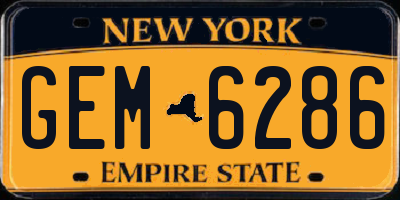 NY license plate GEM6286