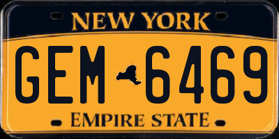 NY license plate GEM6469