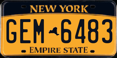 NY license plate GEM6483