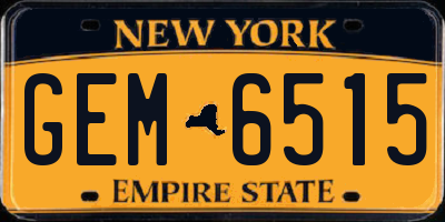 NY license plate GEM6515
