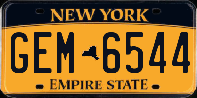 NY license plate GEM6544