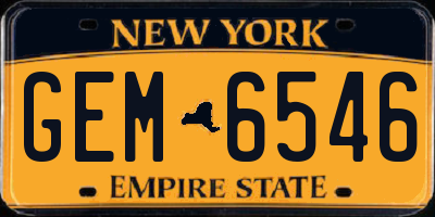 NY license plate GEM6546