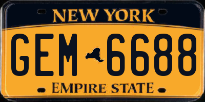 NY license plate GEM6688