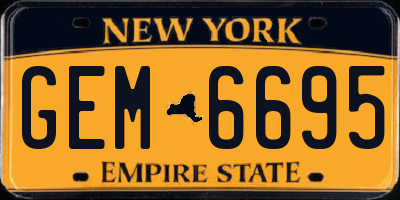 NY license plate GEM6695