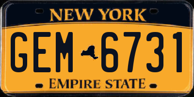 NY license plate GEM6731