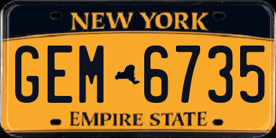 NY license plate GEM6735